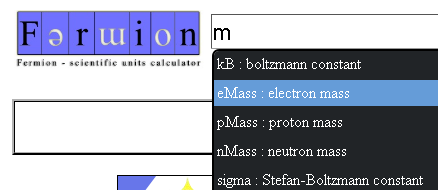 Fermion: A simple online physics calculator that helps you find your constants